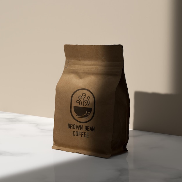 PSD mockup di sacchetto di caffè in carta psd