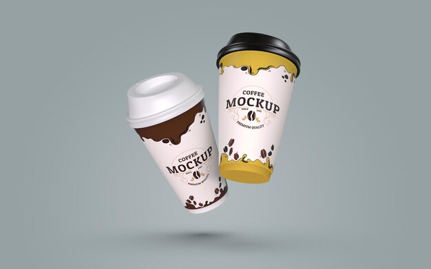 Psd paper coffee cup mockup