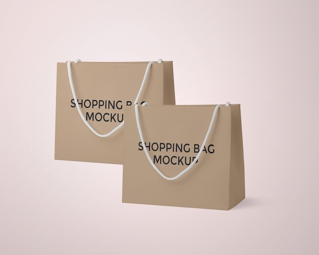 Psd paper shopping bag mockup design