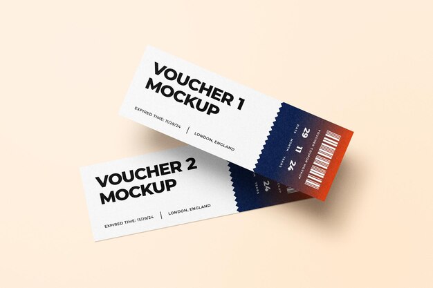 PSD Paper Voucher Mockup Template Design
