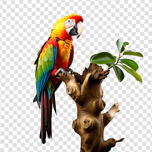 PSD psd parrot bird isolated on a branch