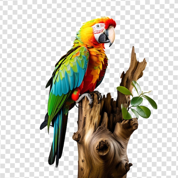 PSD psd parrot bird isolated on a branch