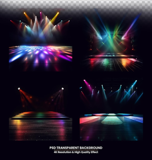 PSD psd particle neon light spot flashing award party stage transparent background