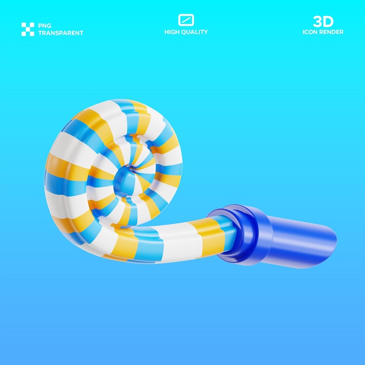 PSD psd party blowout 3d illustration