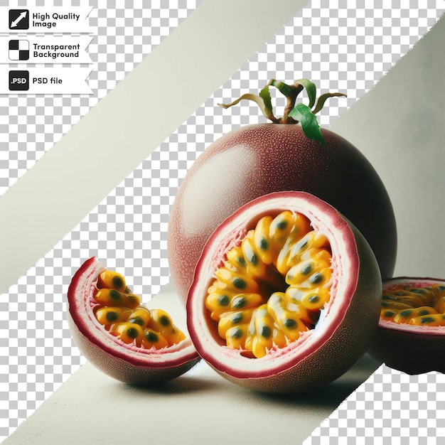 Psd passion fruit on transparent background