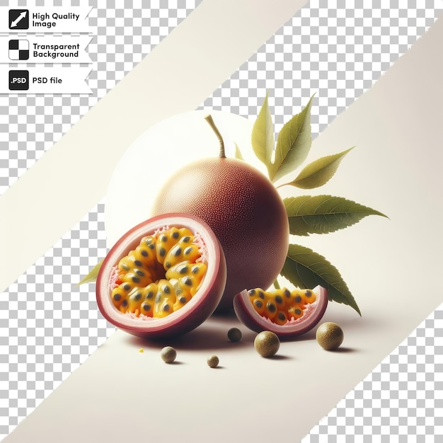 PSD passion fruit on transparent background