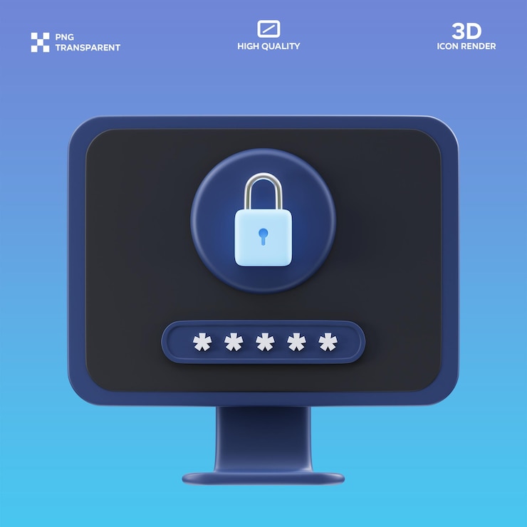 PSD psd пароль 3d иллюстрация