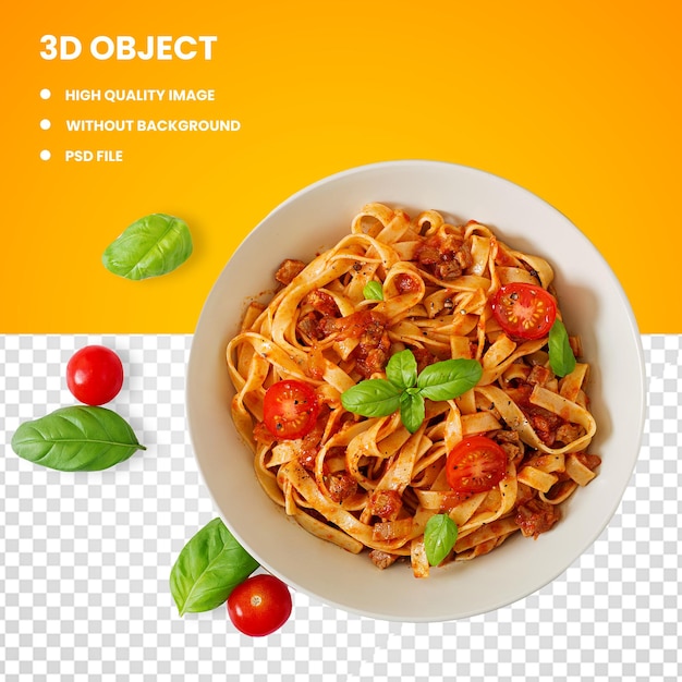 PSD Pasta klaar om op het bord te serveren