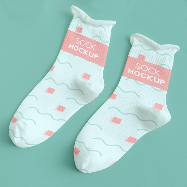 psd patterned socks mockup