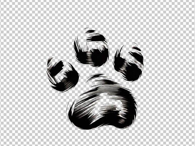 PSD psd of a paw print of dog on transparent background