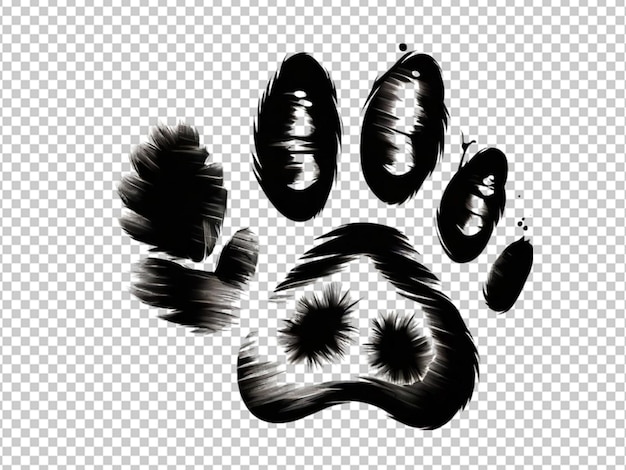 Psd of a paw print of dog on transparent background
