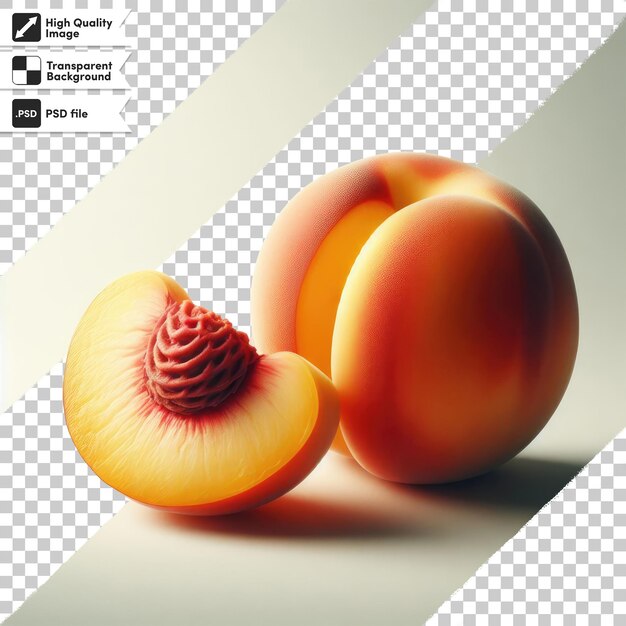 Psd peaches and apricots on transparent background