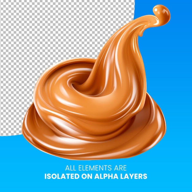 PSD psd peanut butter splash isolated on alpha layer png