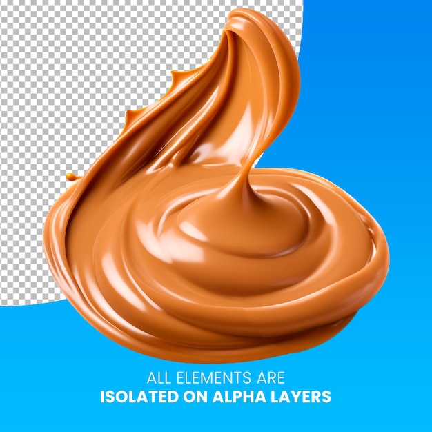 Psd peanut butter splash isolated on alpha layer png