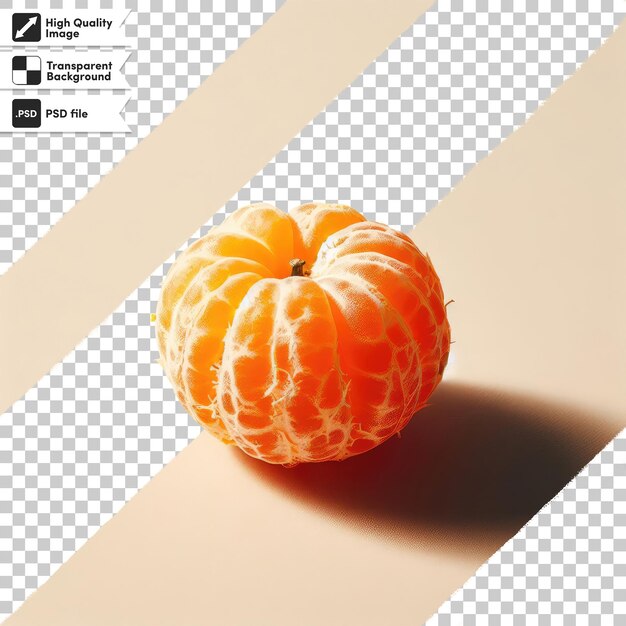 PSD psd peeled tangerine on transparent background with editable mask layer