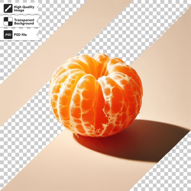 PSD psd peeled tangerine on transparent background with editable mask layer