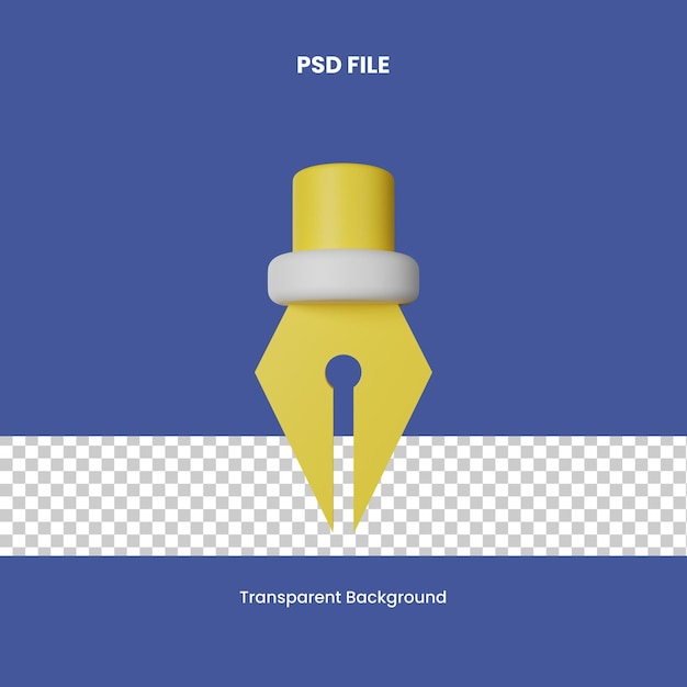 PSD 펜 도구 3D 아이콘 일러스트레이션