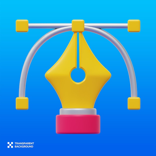 PSD pen tool 3D Illustration