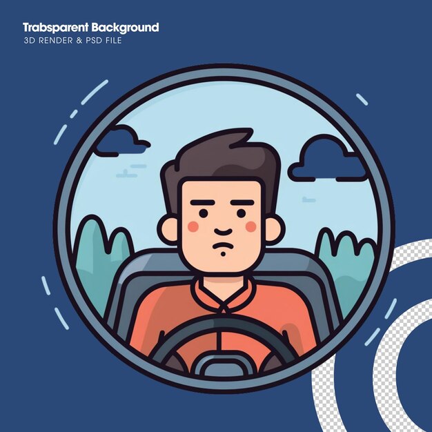 PSD psd people in car car driver illustration