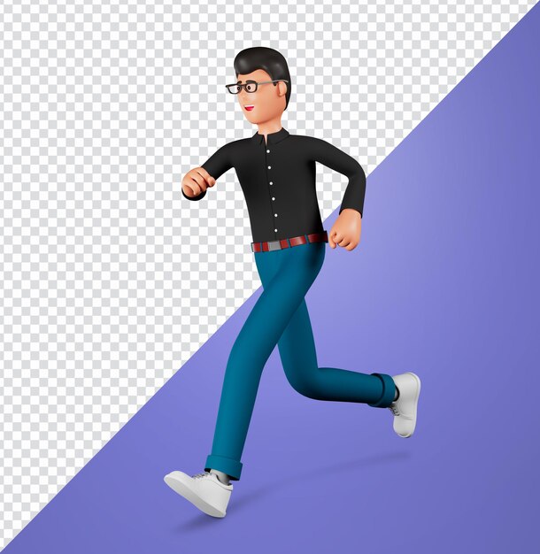 PSD psd personaje masculino 3d corriendo