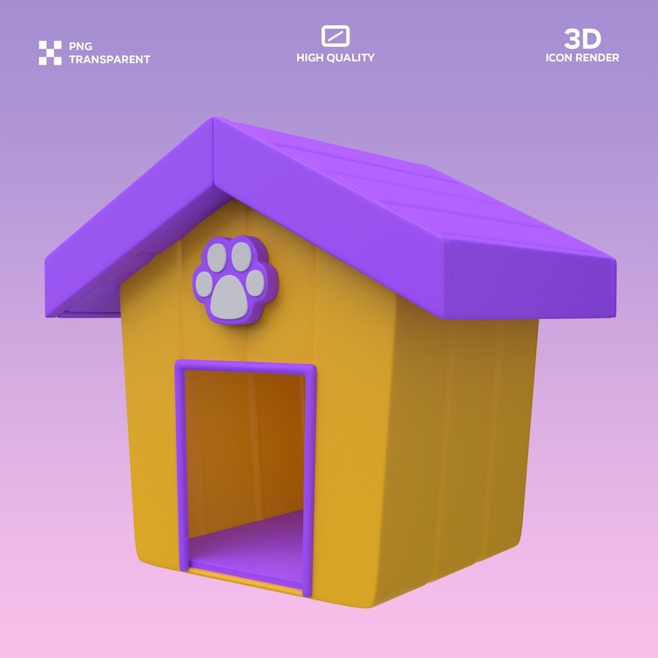 PSD psd pet house 3d illustration