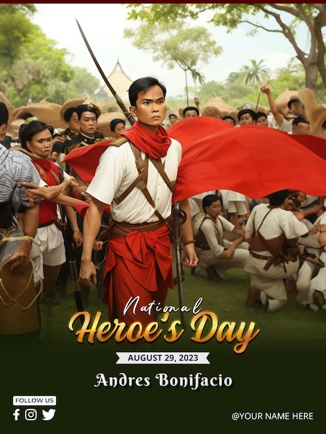 PSD psd philippines national heroes day poster template