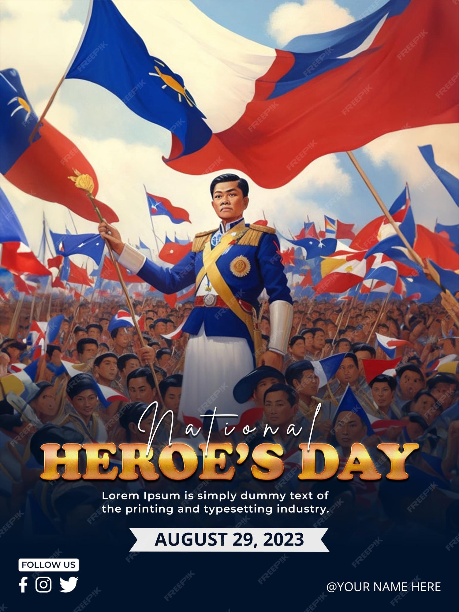 Premium PSD Psd philippines national heroes day poster template