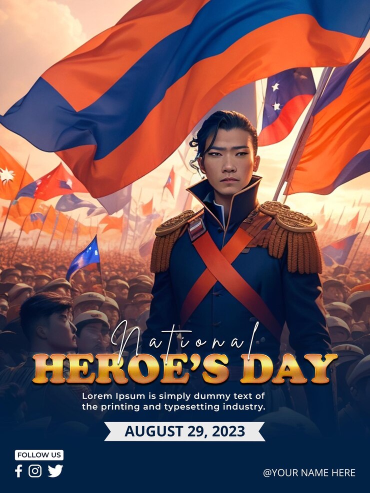 Premium PSD Psd philippines national heroes day poster template
