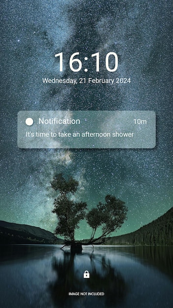 PSD psd phone notification reminder design для социальных сетей и шаблонов историй instagram