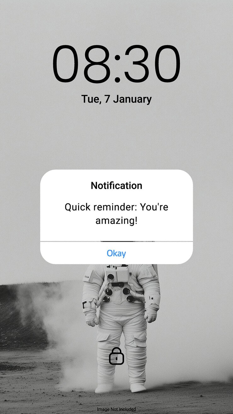 PSD psd phone notification reminder design for social media and instagram story template