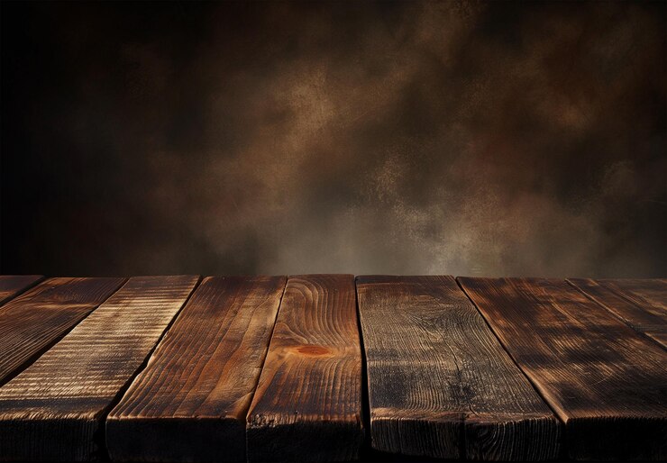 PSD psd photo dark wooden table for product