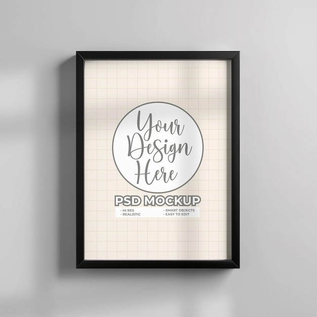 Psd photo frame and poster mockup gallery wall