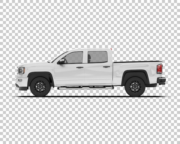 PSD psd pick-up truck mockup geïsoleerd op transparante achtergrond 3d rendering illustratie