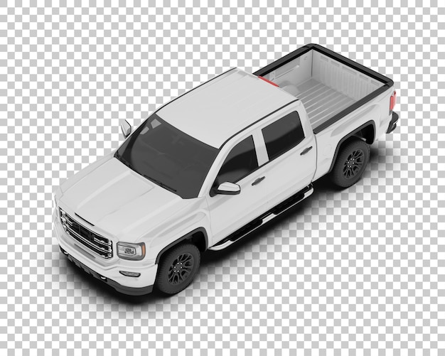 Psd pick-up truck mockup geïsoleerd op transparante achtergrond 3d rendering illustratie