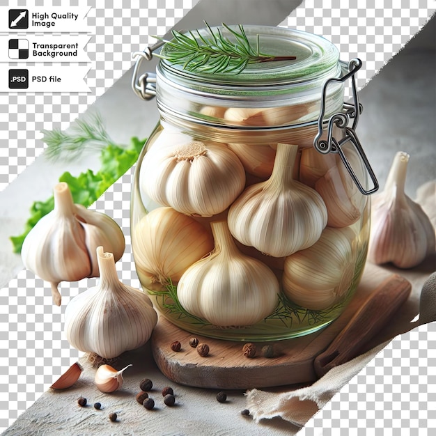 PSD psd pickled garlic on transparent background