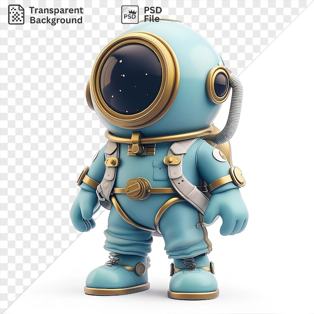 Psd picture 3d deep sea diver cartoon exploring the depths of the ocean