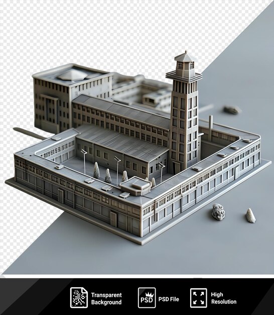 PSD psd picture 3d model of the alcatraz federal penitentiary featuring a white building and a small window