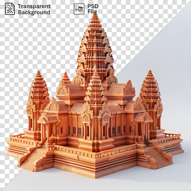 Psd picture 3d model of the angkor wat temple