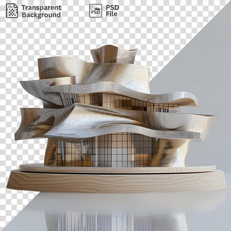 PSD psd picture 3d model of the guggenheim museum bilbao building