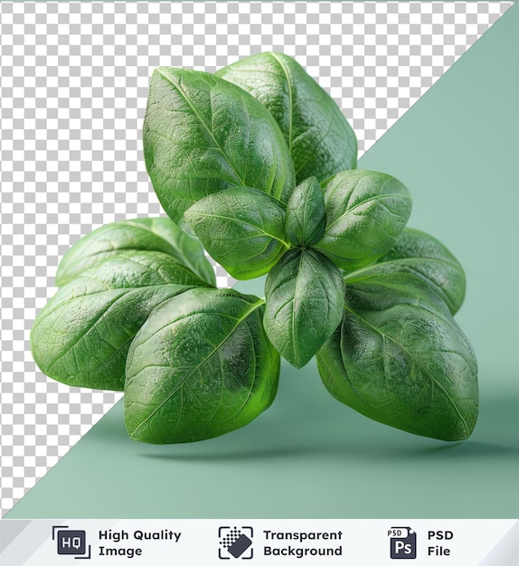 PSD psd picture basil png clipart con un'ombra scura