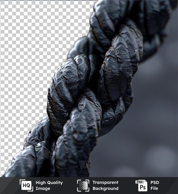 PSD psd picture black rope on a gray background