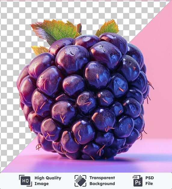 PSD psd picture blackberry fruit on a pink background