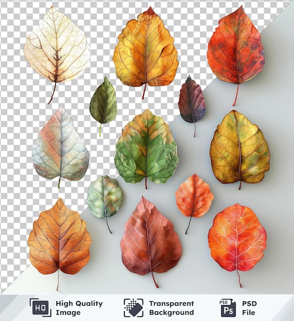 PSD psd picture collection set of watercolor autumn leaves png and psd images