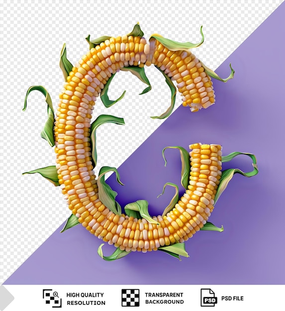 Psd картинка кукурузного алфавита в форме числа png