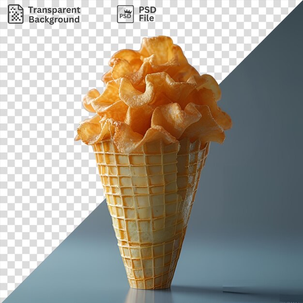 PSD psd picture crunchy cone of fish and chips