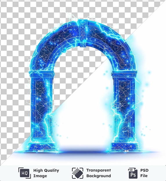 PSD psd picture electric arc vector symbol high voltage blue wire in the shape of an arch