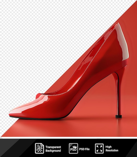 Psd picture elegant red shoe isolated on isolated background