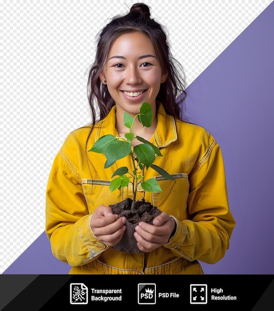 Psd picture hopeful gardener who plants a tiny seedling png psd