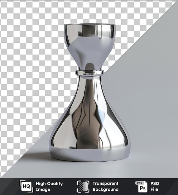 PSD psd picture jigger shaped silver vase with a black shadow