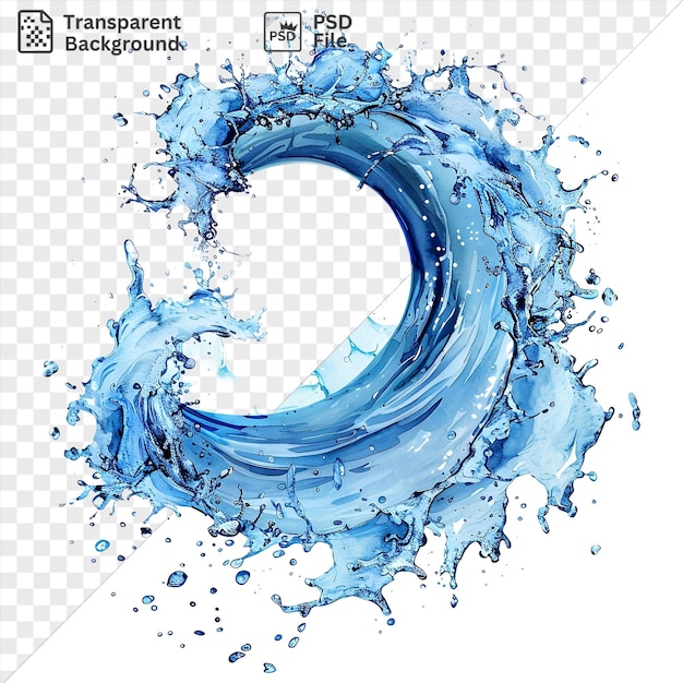 PSD psd picture liquid splash waves vector symbol aqua blue water splashing in the shape of a wave